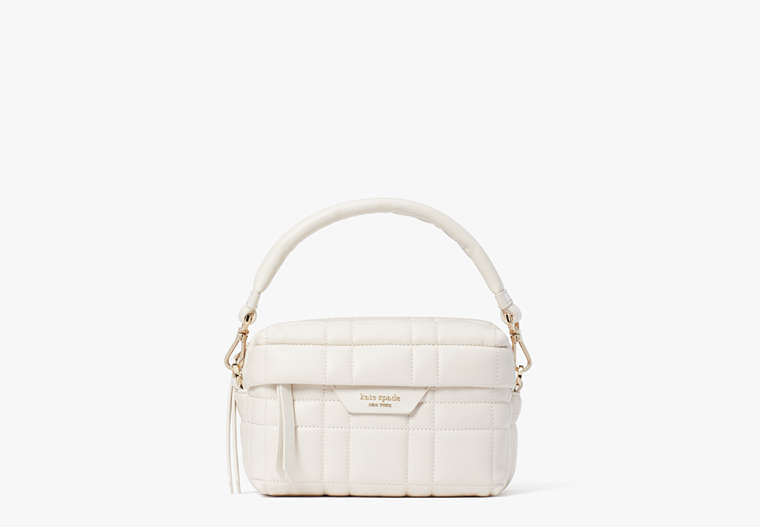 Softwhere Quilted Leather Small Crossbody, Parchment, Product image number 0