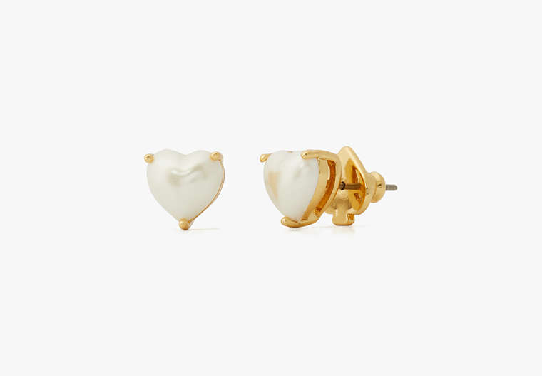 My Love Heart Studs, Pearl, Product image number 0