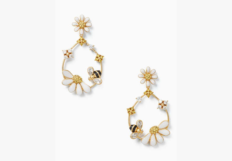 Dazzling Daisies Statement Hoops, White Multi, Product image number 0
