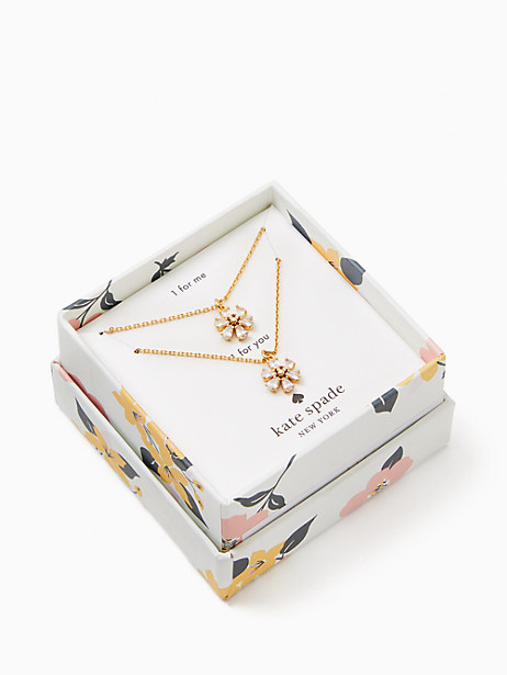you & me flower pendant boxed set