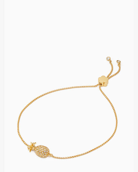 Pineapple Passion Slider Bracelet, Clear/Gold, ProductTile