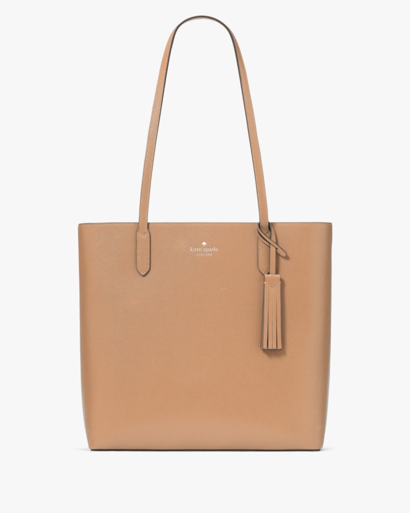 Kate Spade sold New York Beige Refined Grain Leather Tote Bags