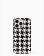 Houndstooth Printed Resin iPhone 13 Pro Case, Black Multi, Product