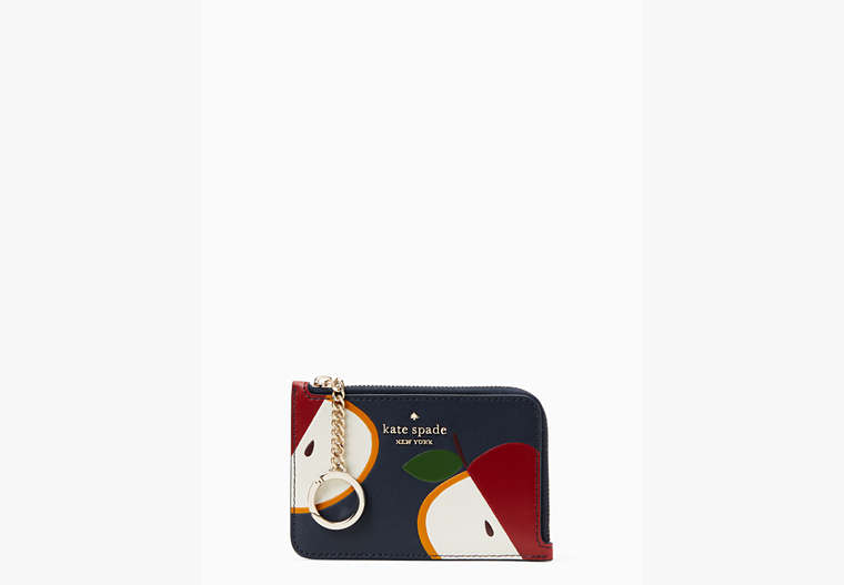 Honeycrisp Apple Medium L-zip Card Holder, Blue Multi, Product image number 0