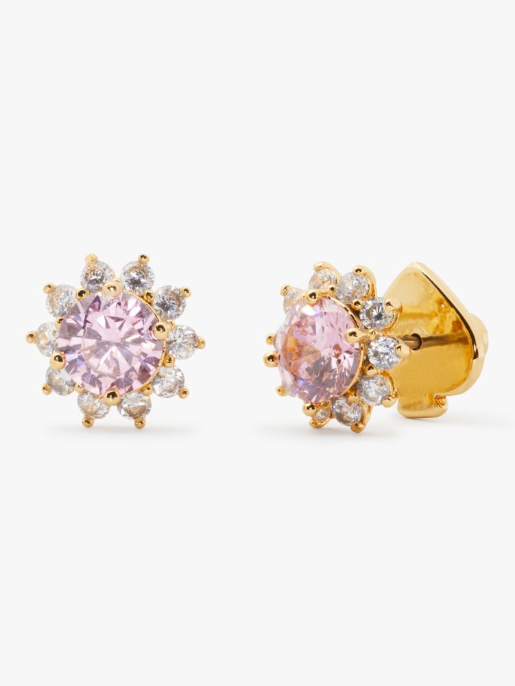 Sunny Stone Halo Studs, Light Rose, Product