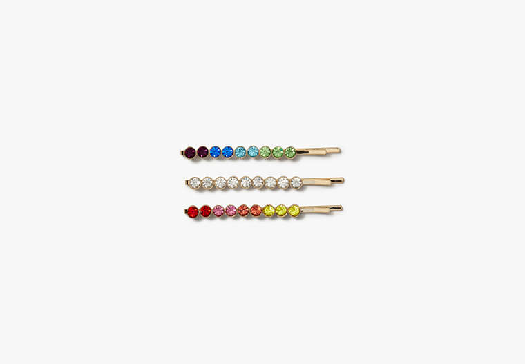 Kate Spade,Rainbow Bobby Pins,hair accessories,Multi image number 0