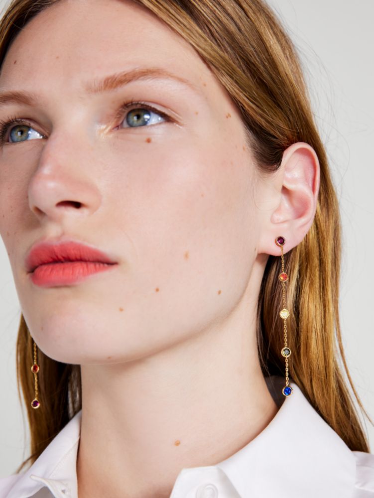 Women's multi rainbow dot linear earrings | Kate Spade New York NL