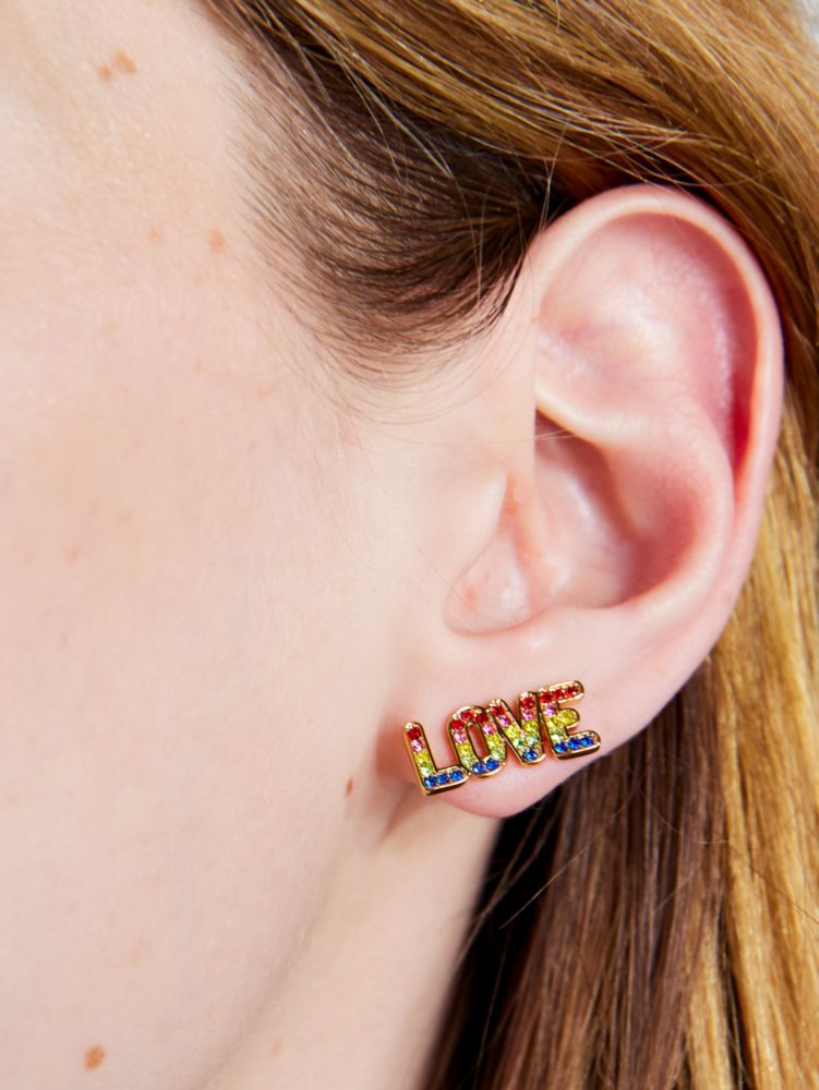 Rainbow Love Asymmetrical Studs, Multi, Product