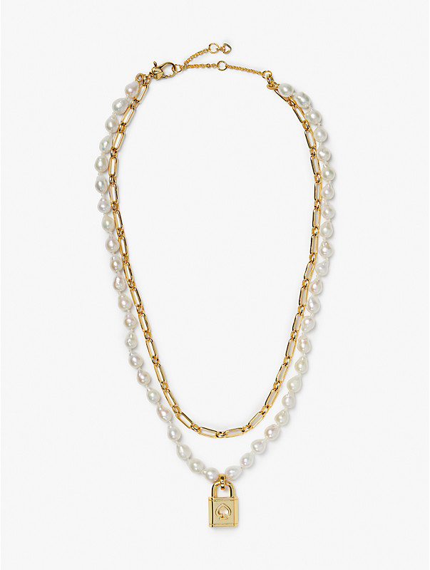 Lock And Spade Pearl Statement-Halskette, , rr_large