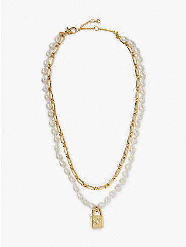 Lock And Spade Pearl Statement-Halskette, , rr_productgrid