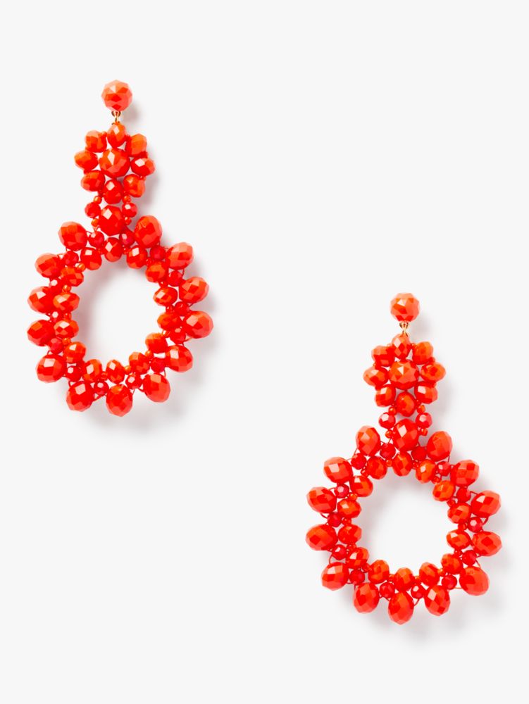 Marguerite Beaded Earrings, Coral, Product