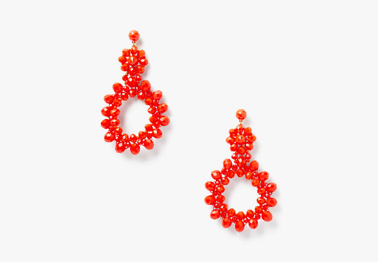 Marguerite Beaded Earrings, Coral, Product image number 0