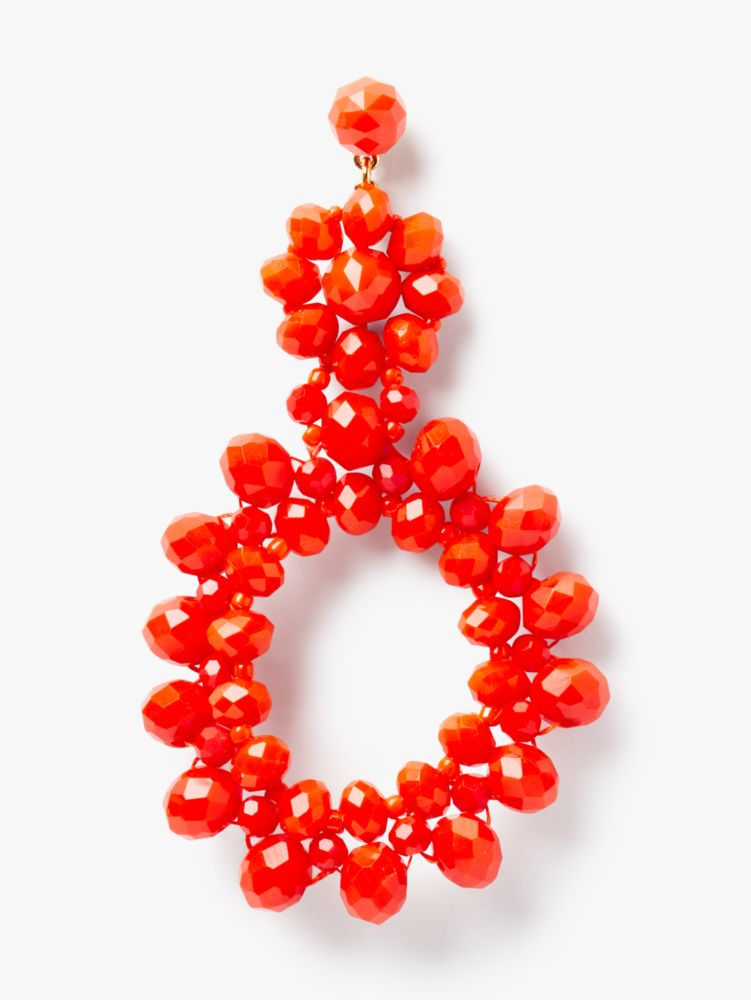 Marguerite Beaded Earrings, Coral, Product