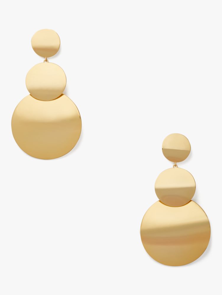 Liana Stacked Disc Earrings, Gold, Product