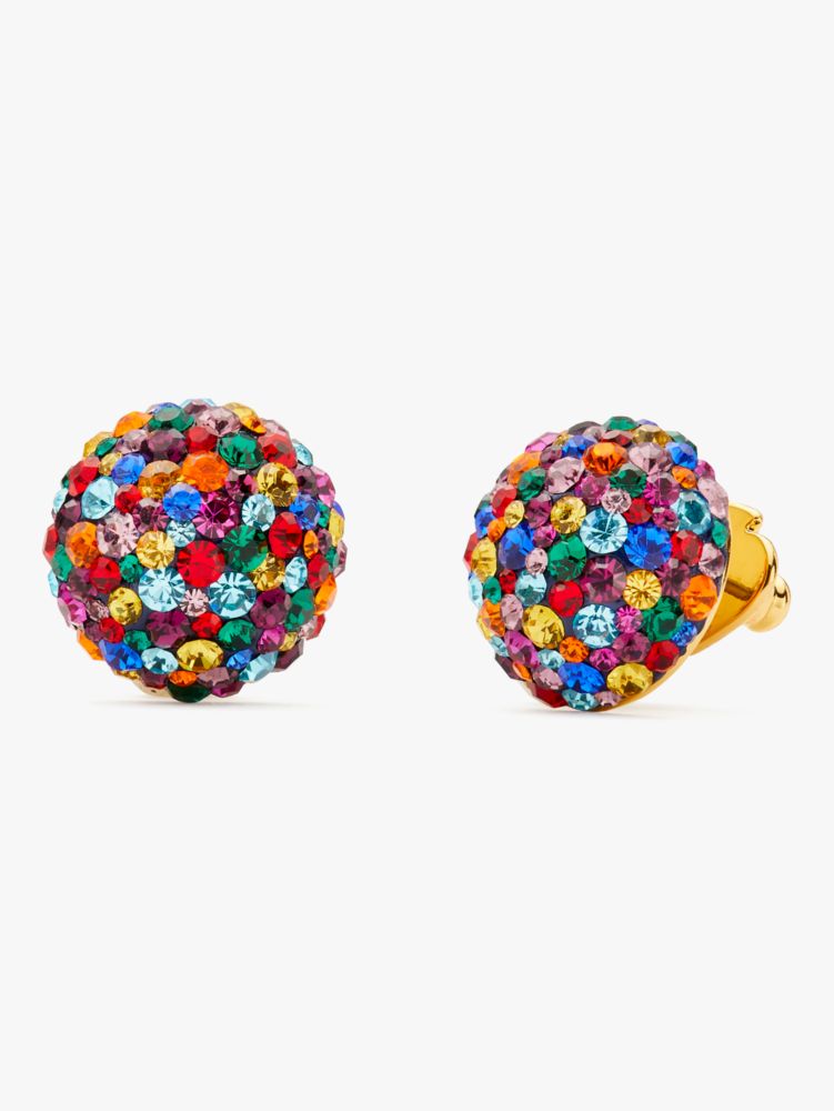 Rainbow Pavé Dome Studs, Multi, Product