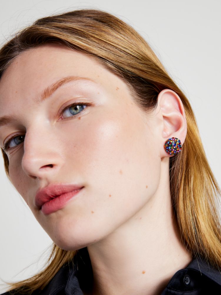 Rainbow Pavé Dome Studs, Multi, Product