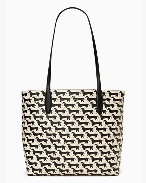 arch large reversible dachshund tote bag, Parchment Multi, ProductTile