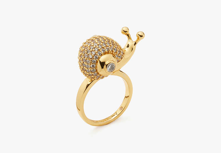 Fruit Salad Pavé Snail Ring, Clear/Gold, Product image number 0