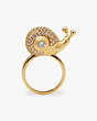 Fruit Salad Pavé Snail Ring, Clear/Gold, Product