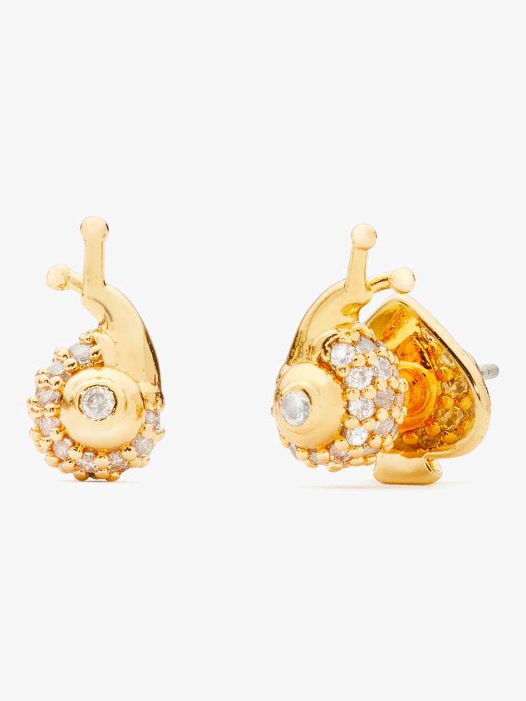 Fruit Salad Pavé Snail Studs, Clear/Gold, ProductTile