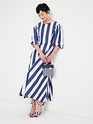 awning stripe tie back maxi dress by kate spade new york non-hover view