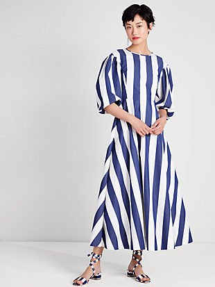 awning stripe tie back maxi dress by kate spade new york hover view