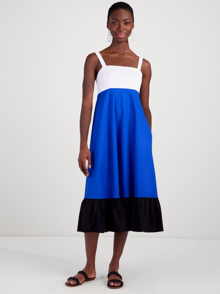 Colorblock Al Fresco Midi Dress, Blueberry, Product