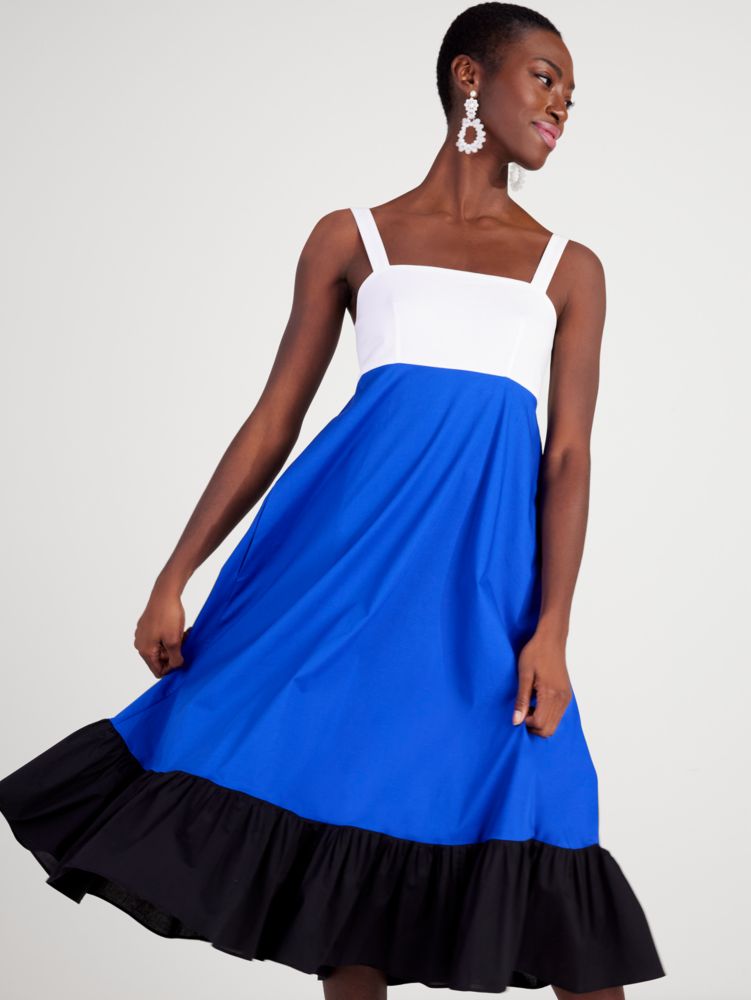 Colorblock Al Fresco Midi Dress, Blueberry, Product
