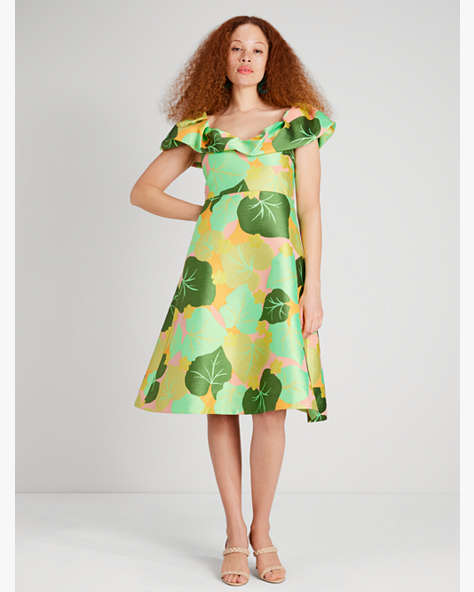 Kate Spade,Cucumber Floral Flounce Dress,Multi