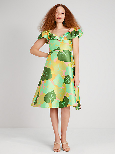 cucumber floral flounce dress