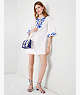Embroidered Zigzag Floral Tunic Dress, Fresh White, ProductTile