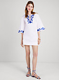 embroidered zigzag floral tunic dress, , s7productThumbnail