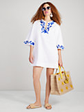 embroidered zigzag floral tunic dress, , s7productThumbnail