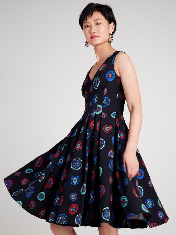 Women's black multi. firework floral amelia dress | Kate Spade New York UK