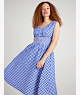 Gingham Smocked-waist Dress, Blueberry, ProductTile