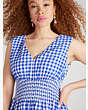 Gingham Smocked-waist Dress, Blueberry, Product