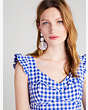 Gingham Tiered Dress, Blueberry, Product