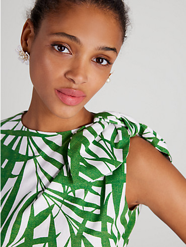 palm fronds knot shoulder dress, , rr_productgrid