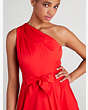 Poplin Belted Sabrina Dress, Flame Scarlet, Product