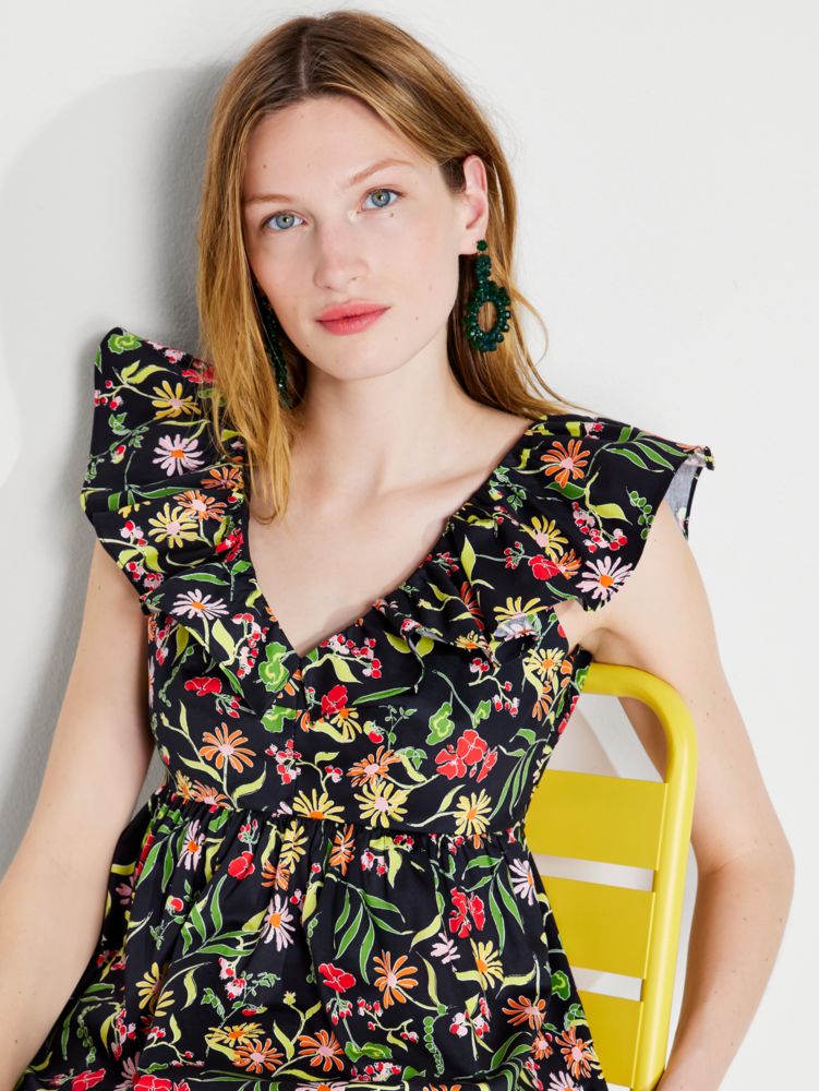 Rooftop Garden Floral Ruffle Top