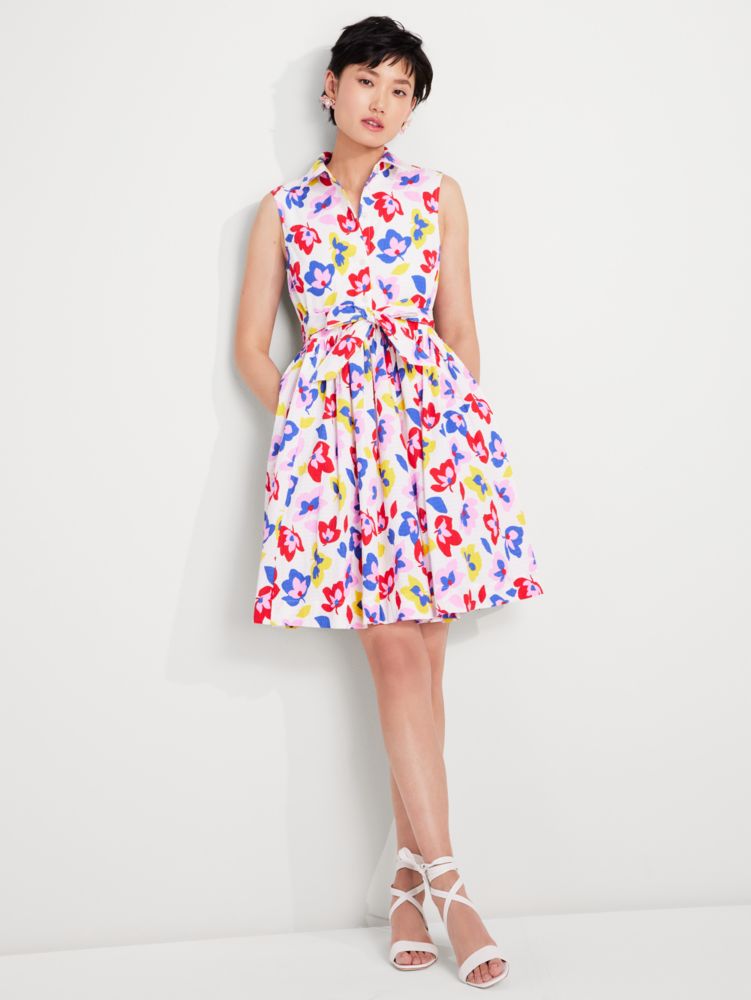 Summer Flowers Marina Dress, Cream Multi, Product