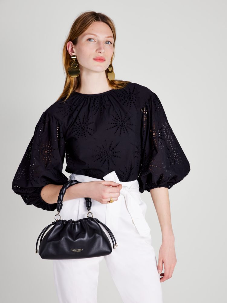 Kate Spade Suns Eyelet Top In Black