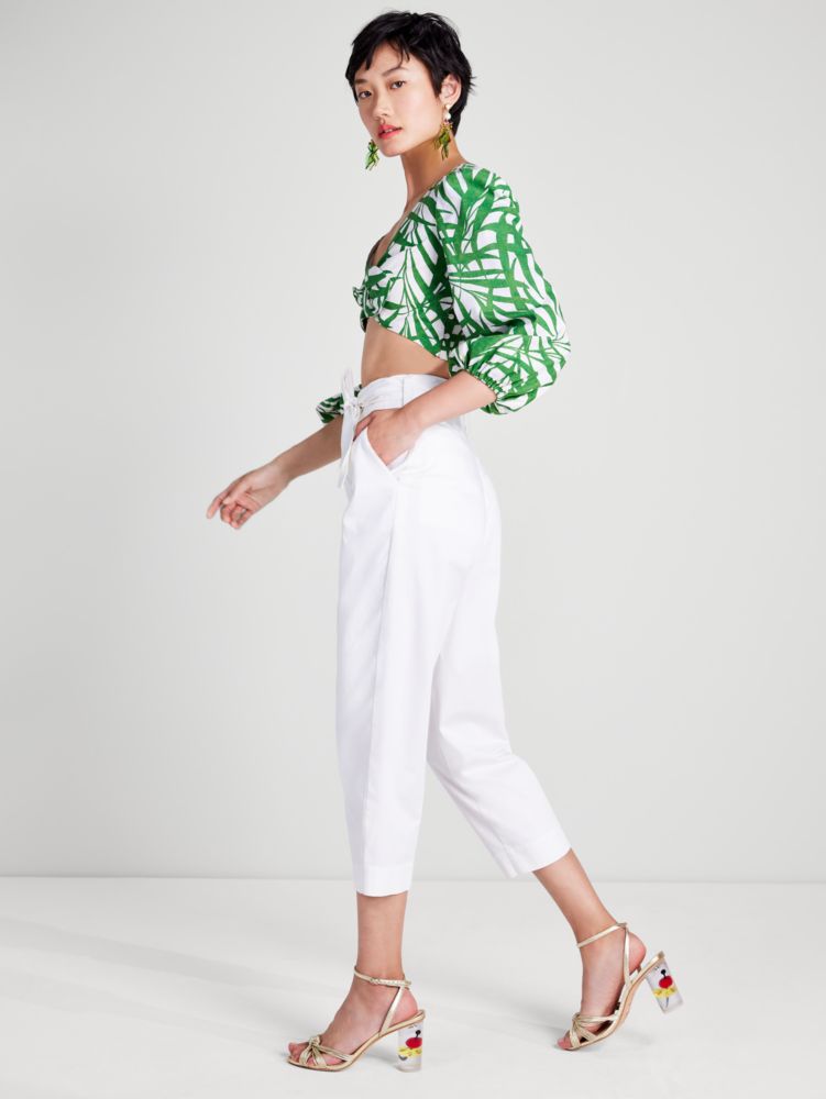 Tie Waist Poplin Pant, Fresh White, Product