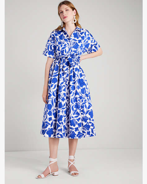 Zigzag Floral Montauk Kleid, Blueberry, ProductTile