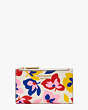 Spencer Summer Flower Embossed Small Slim Bifold Wallet, Cream Multi, Product