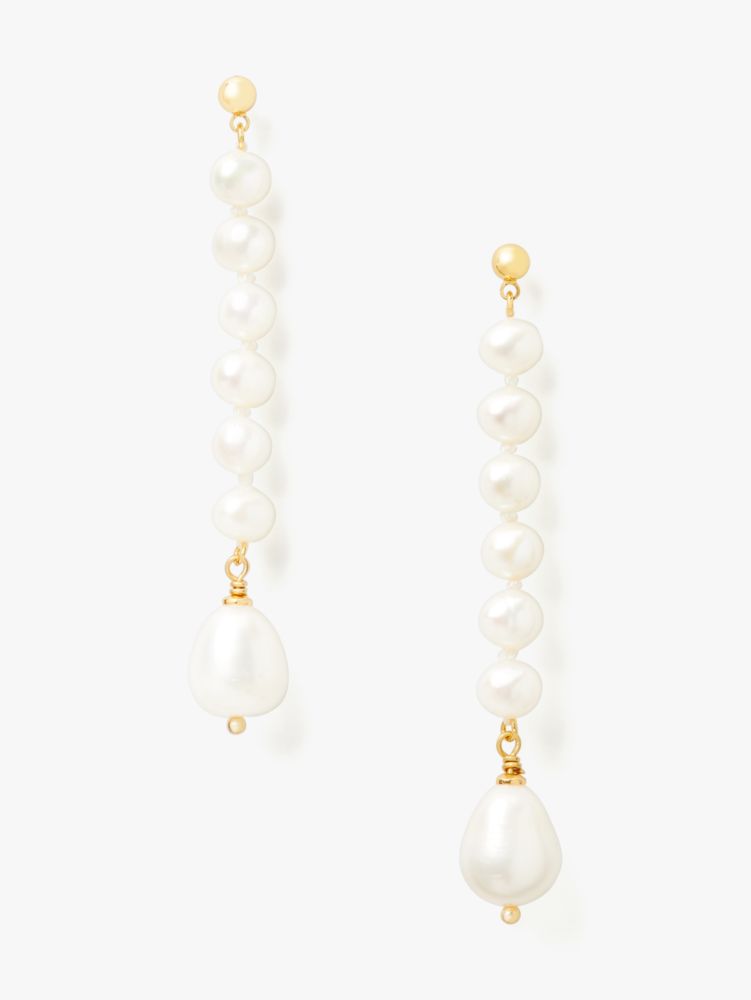 Pearl Play Linear Earrings, Pearl, Product