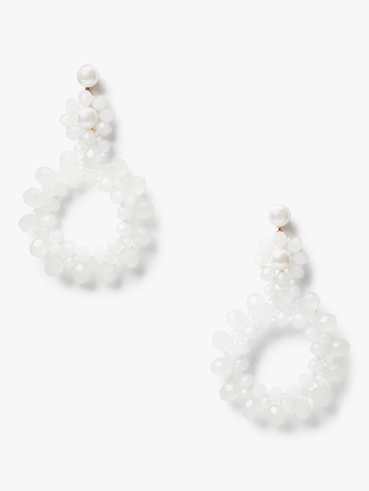Marguerite Beaded Earrings, White, ProductTile