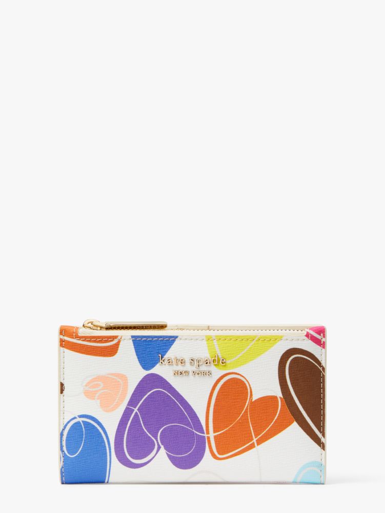 Rainbow Hearts Small Slim Bifold Wallet, Multi, ProductTile