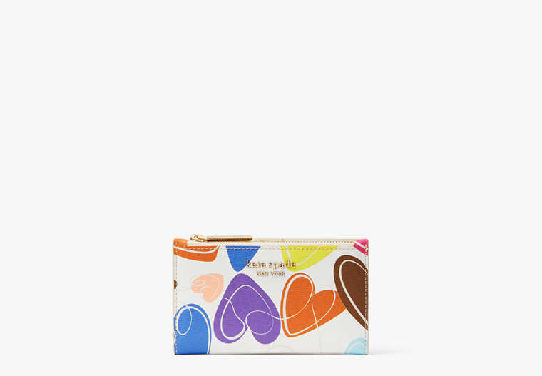 Rainbow Hearts Small Slim Bifold Wallet, Multi, Product