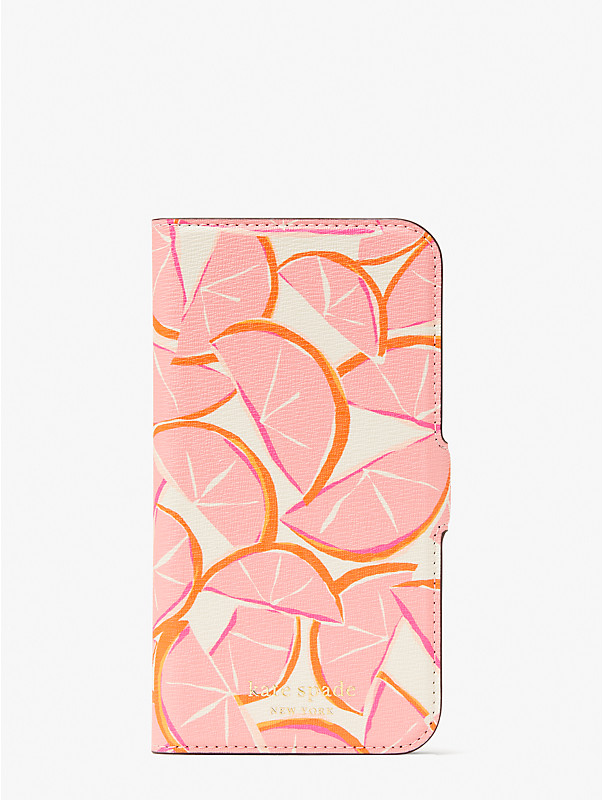 spencer grapefruit iphone 13 pro magnetic wrap folio case, , rr_large